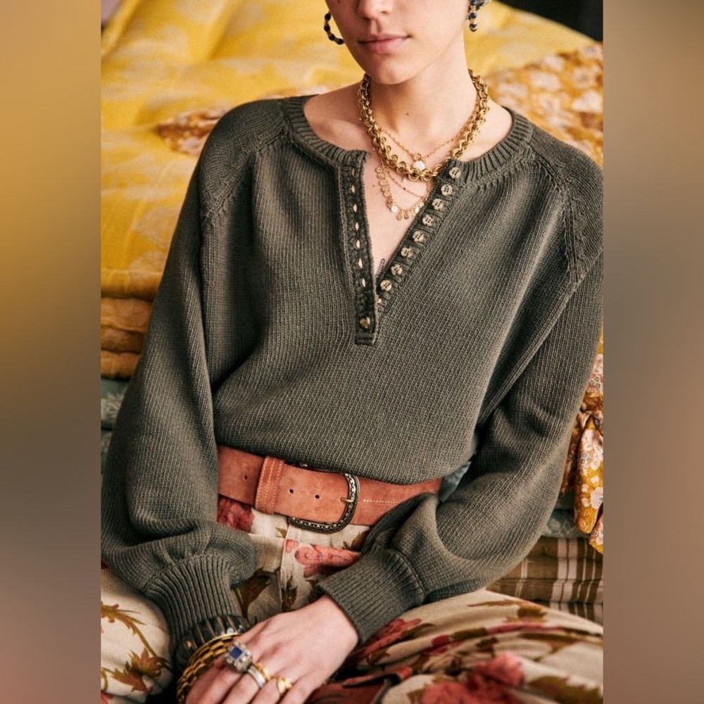 Sézane Leontine Jumper (S) in Khaki